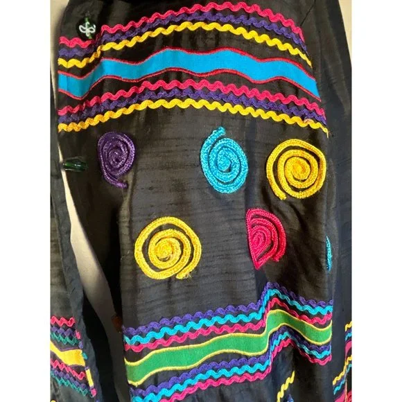 Allure Jacket Womens Medium Embellished Vintage Retro Button - Picture 5 of 9